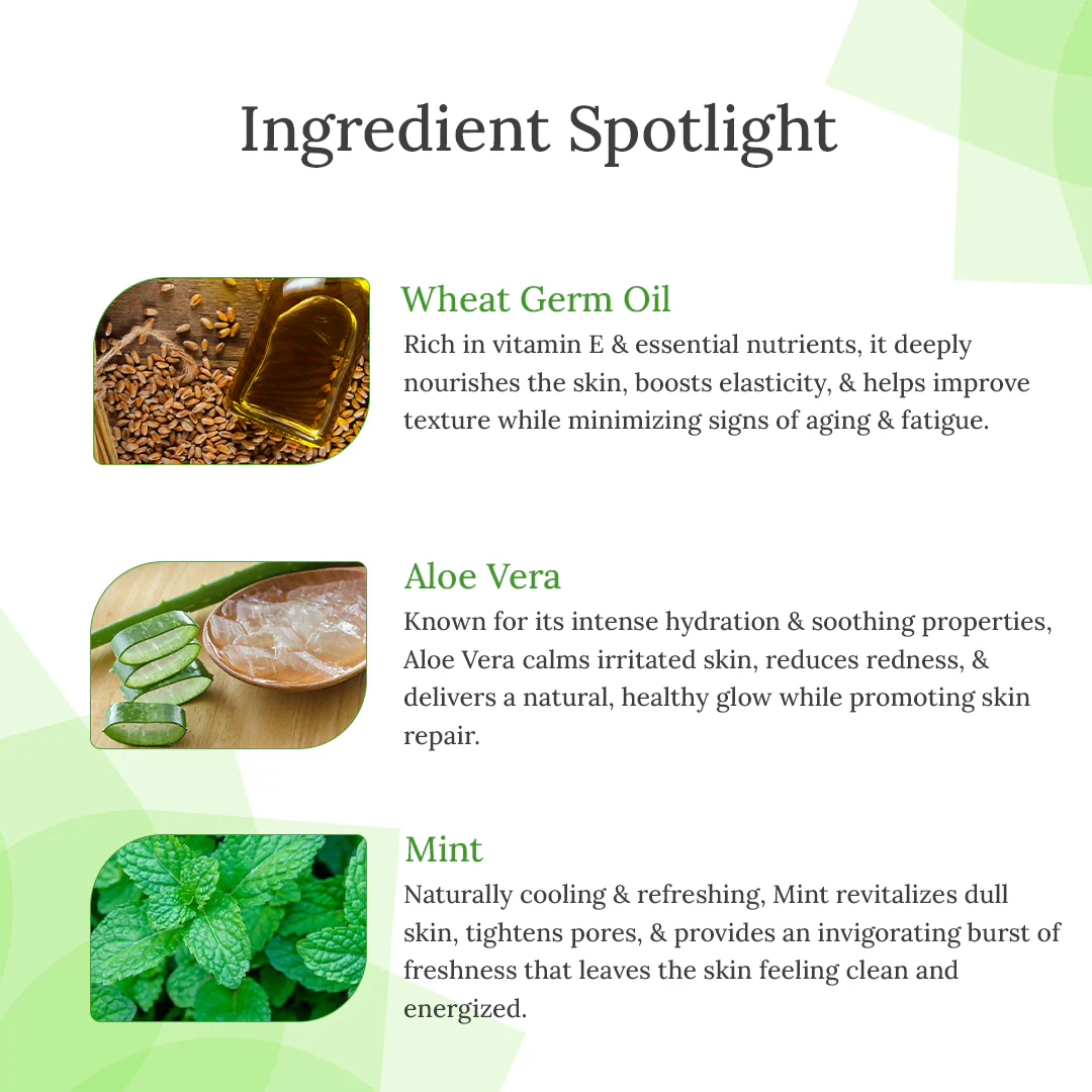 Illuminating Roll On Mask & Illuminating Gel for Radiant Skin with Aloe Vera & Mint - 15 gm + 30 ml - Image 3